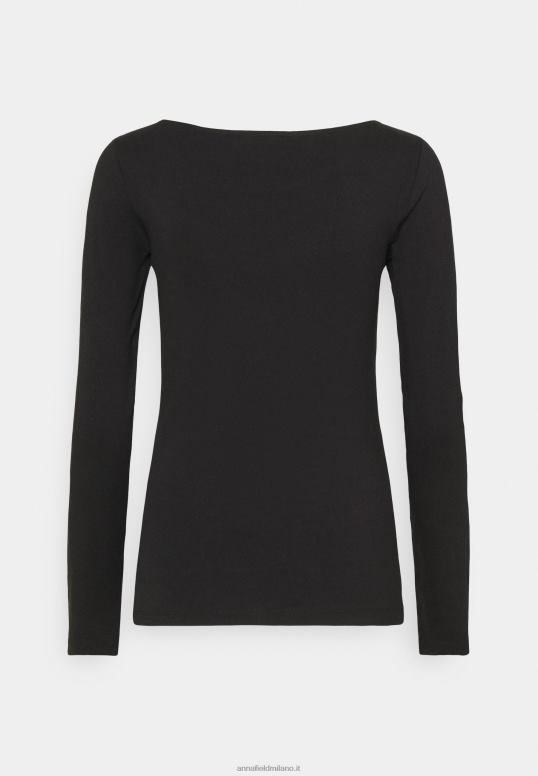 TX2DF525 donne Anna Field Confezione da 2 top a maniche lunghe nero/grigio screziato