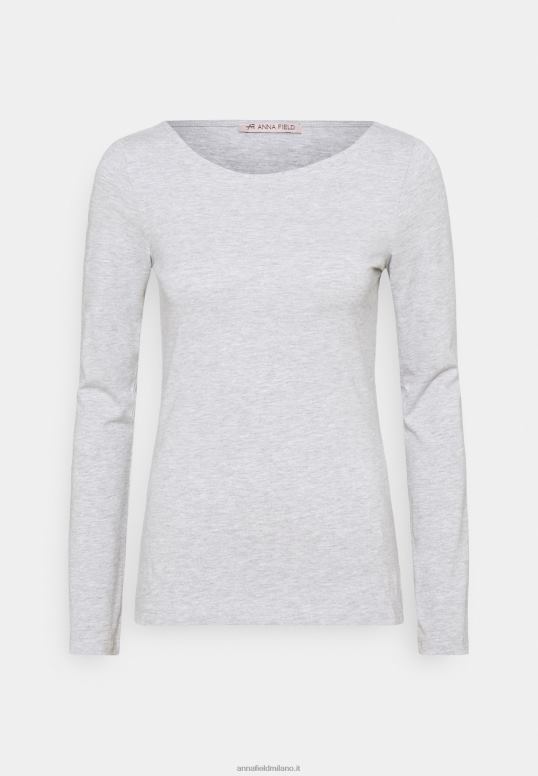 TX2DF525 donne Anna Field Confezione da 2 top a maniche lunghe nero/grigio screziato