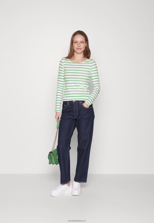 TX2DF562 donne Anna Field Confezione da 2 top a maniche lunghe bianco/verde