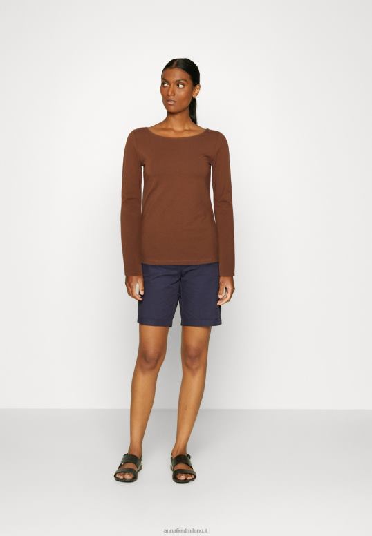 TX2DF584 donne Anna Field Confezione da 2 top a maniche lunghe marrone/bianco