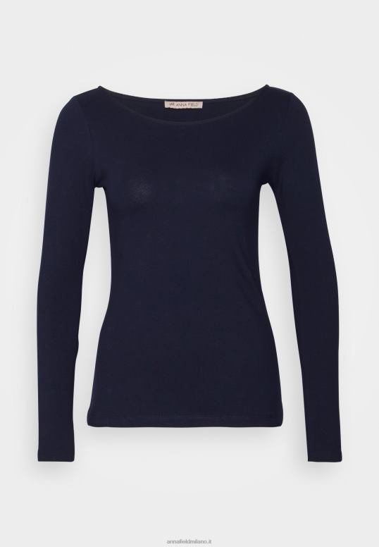 TX2DF587 donne Anna Field Confezione da 2 top a maniche lunghe bianco/navy