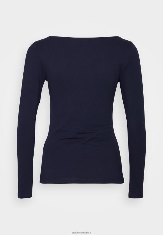 TX2DF587 donne Anna Field Confezione da 2 top a maniche lunghe bianco/navy