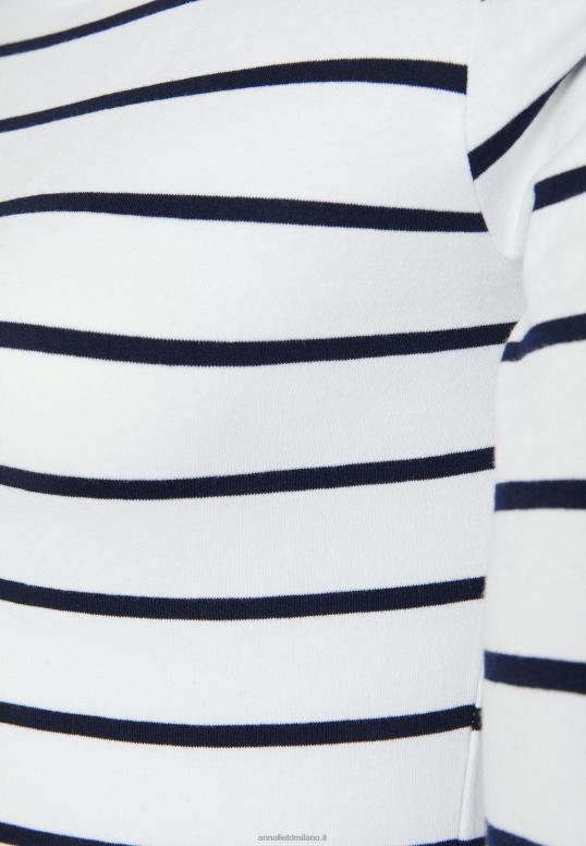 TX2DF587 donne Anna Field Confezione da 2 top a maniche lunghe bianco/navy