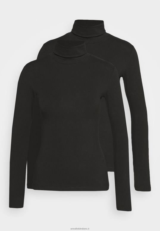 TX2DF588 donne Anna Field Confezione da 2 top a maniche lunghe nero