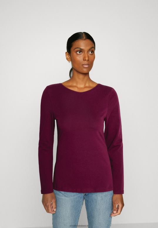 TX2DF589 donne Anna Field Confezione da 2 top a maniche lunghe rosso scuro/nero