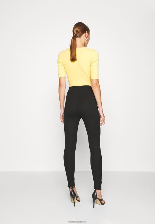 TX2DF652 donne Anna Field leggings in punto con dettaglio bottone pantalone leggings nero