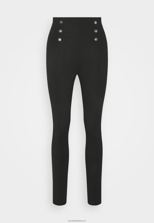 TX2DF652 donne Anna Field leggings in punto con dettaglio bottone pantalone leggings nero
