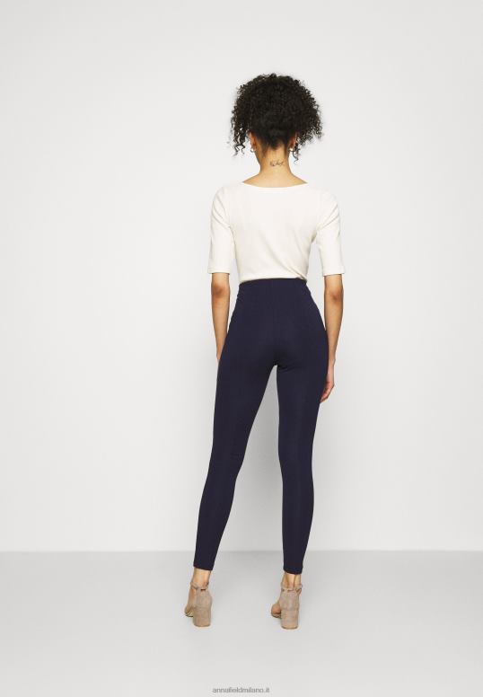 TX2DF654 donne Anna Field leggings in punto con dettaglio bottoni pantalone leggings blu scuro