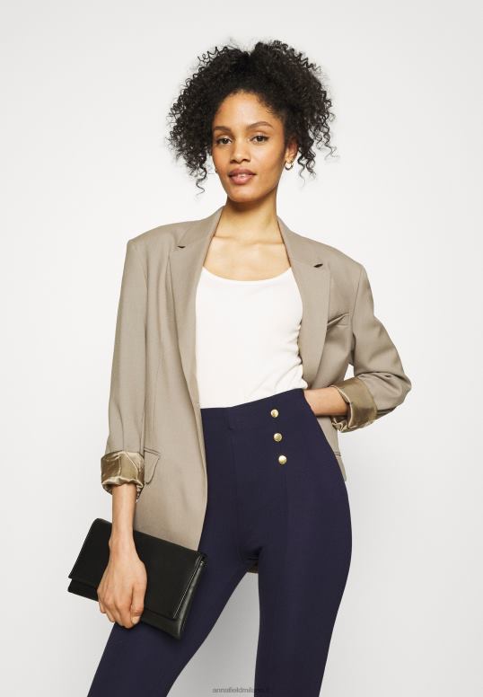 TX2DF654 donne Anna Field leggings in punto con dettaglio bottoni pantalone leggings blu scuro