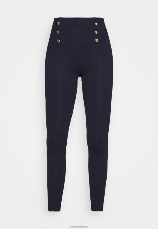 TX2DF654 donne Anna Field leggings in punto con dettaglio bottoni pantalone leggings blu scuro