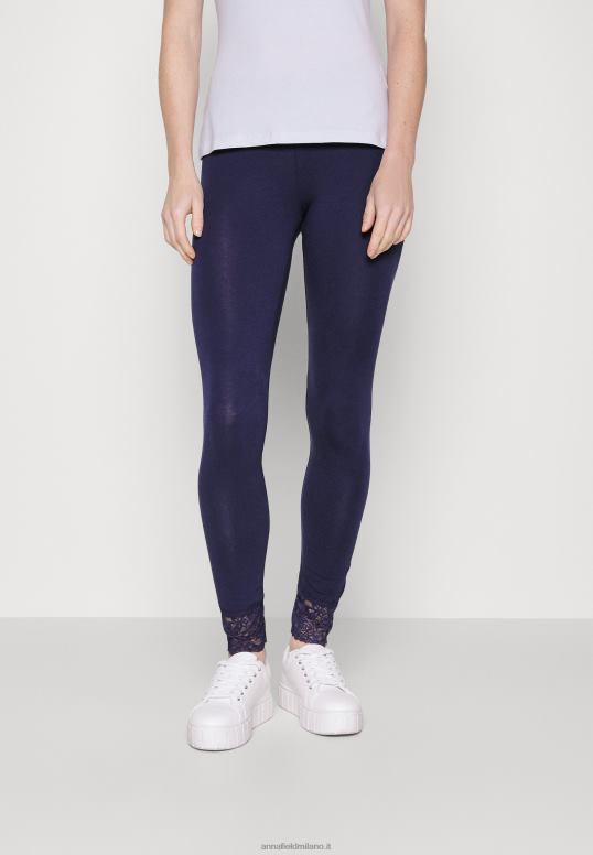TX2DF657 donne Anna Field Confezione da 2 pantaloni leggings nero/blu scuro