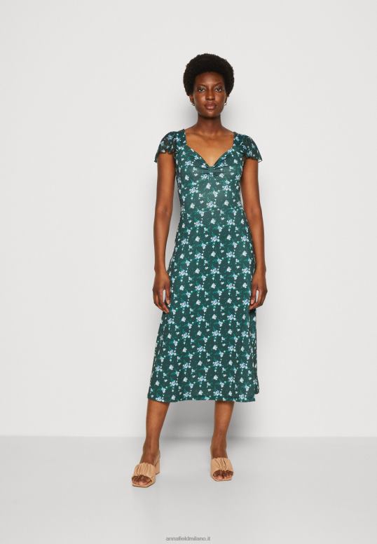 TX2DF110 donne Anna Field abito in jersey verde/multicolore