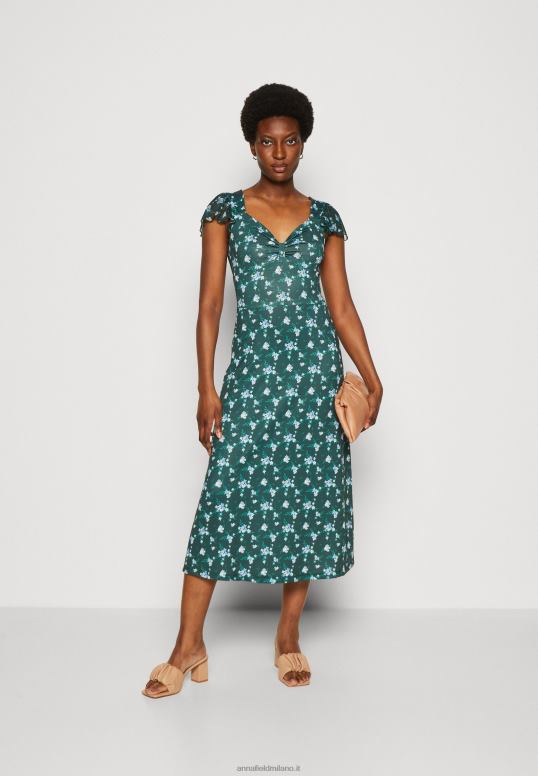 TX2DF110 donne Anna Field abito in jersey verde/multicolore