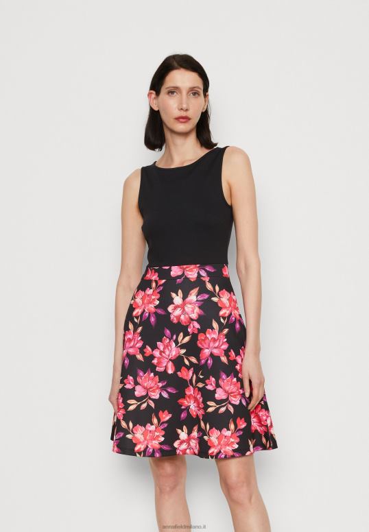 TX2DF11 donne Anna Field abito da giorno nero/rosso/viola