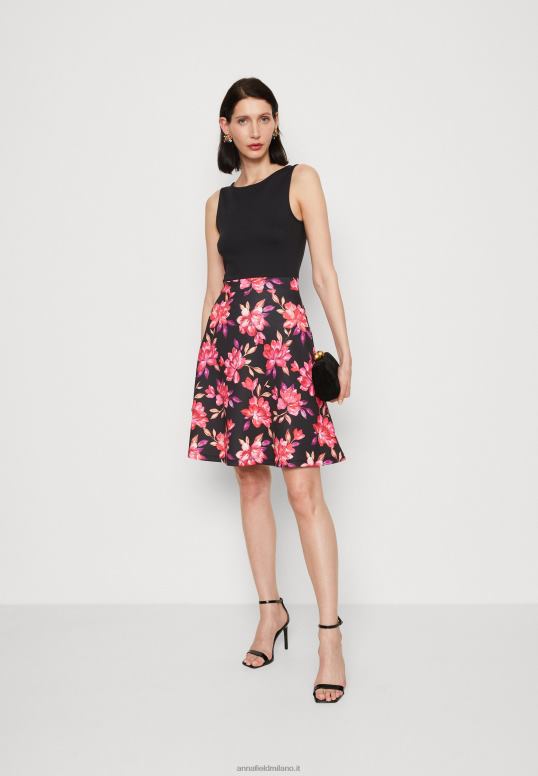 TX2DF11 donne Anna Field abito da giorno nero/rosso/viola