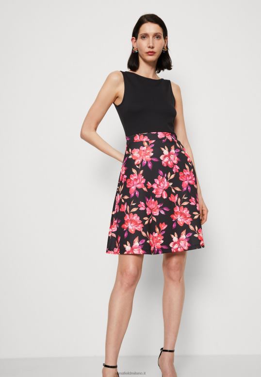 TX2DF11 donne Anna Field abito da giorno nero/rosso/viola