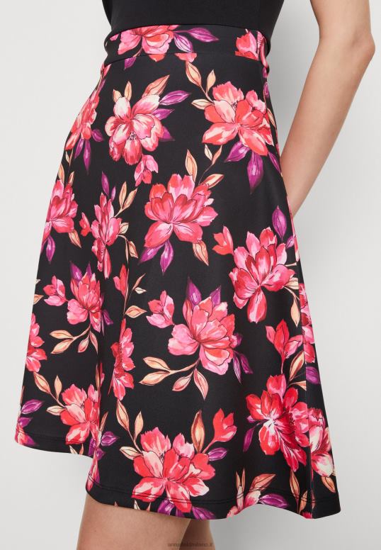 TX2DF11 donne Anna Field abito da giorno nero/rosso/viola