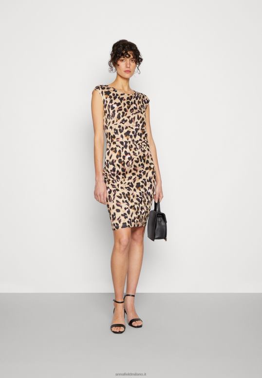 TX2DF161 donne Anna Field abito in jersey nero/beige/multicolore