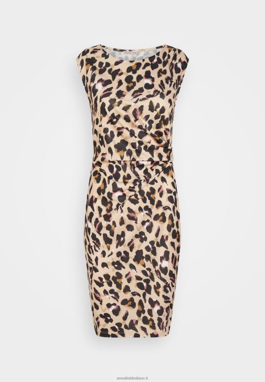 TX2DF161 donne Anna Field abito in jersey nero/beige/multicolore