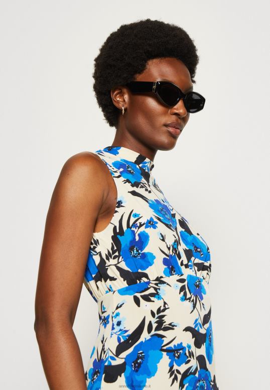 TX2DF166 donne Anna Field abito in jersey bianco sporco/blu