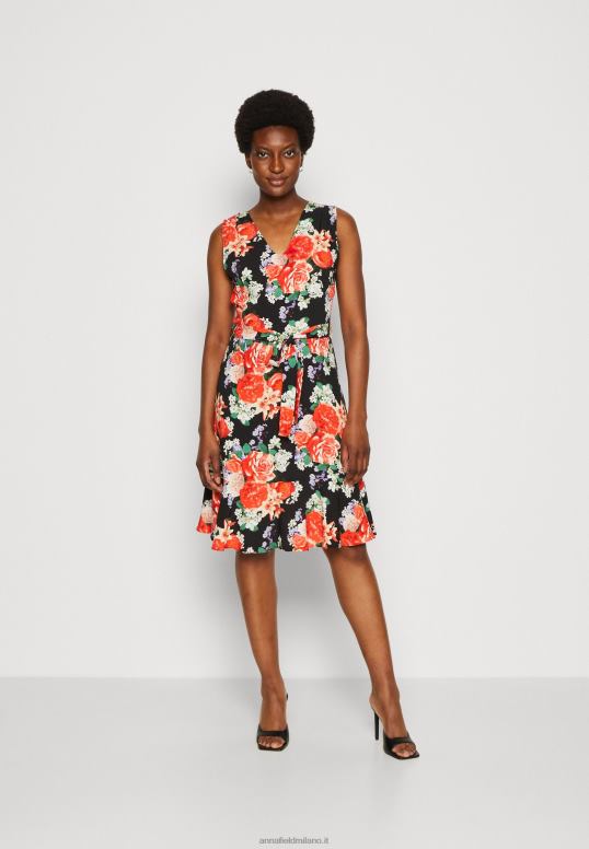 TX2DF17 donne Anna Field abito da giorno nero/rosso