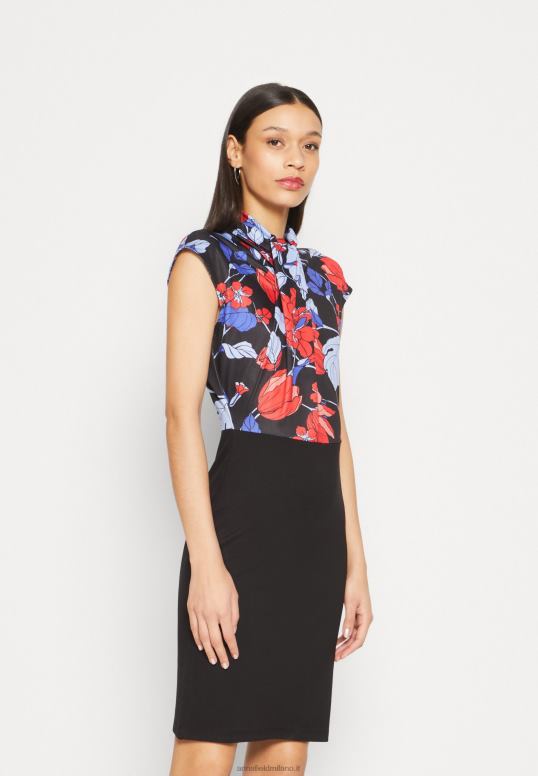 TX2DF184 donne Anna Field abito in jersey nero/rosso/blu