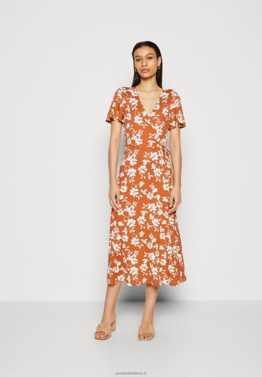 TX2DF185 donne Anna Field abito in jersey marrone/bianco