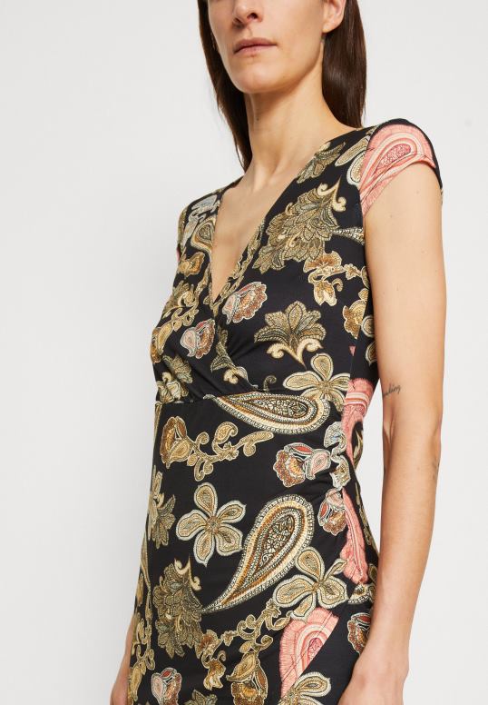 TX2DF189 donne Anna Field abito in jersey nero/multicolore