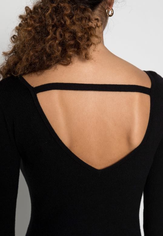 TX2DF193 donne Anna Field offener rcken vestito a trapezio aderente mini strickkleid nero