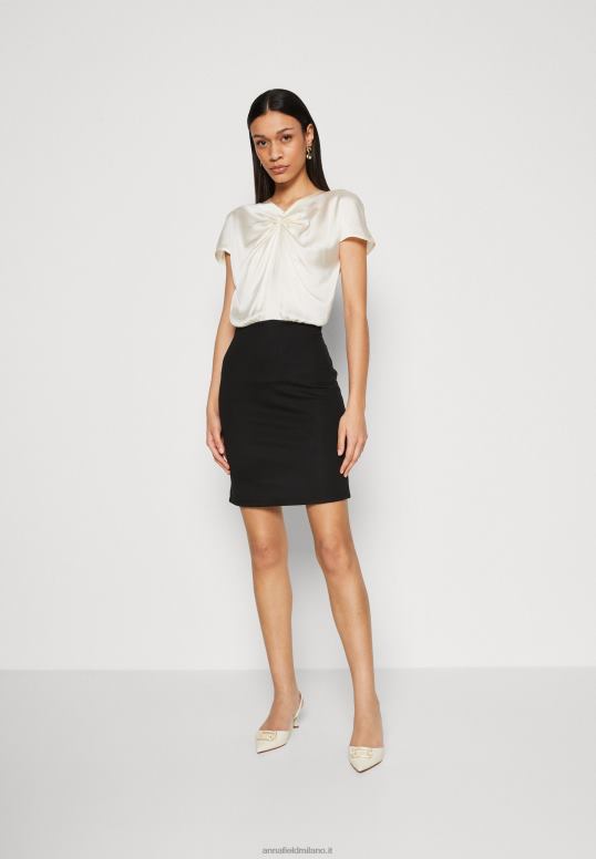 TX2DF195 donne Anna Field abito a trapezio bianco/nero