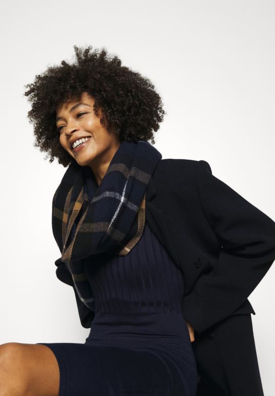 TX2DF205 donne Anna Field crew ausschnitt ripp top bodycon mini vestito a trapezio strickkleid blu scuro