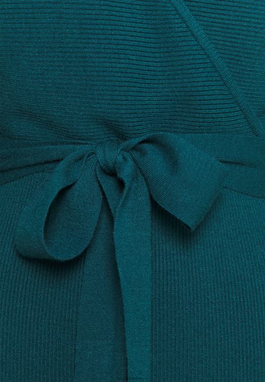 TX2DF207 donne Anna Field wrap v ausschnitt mini strickkleid mit grtel vestito a trapezio profondo verde acqua