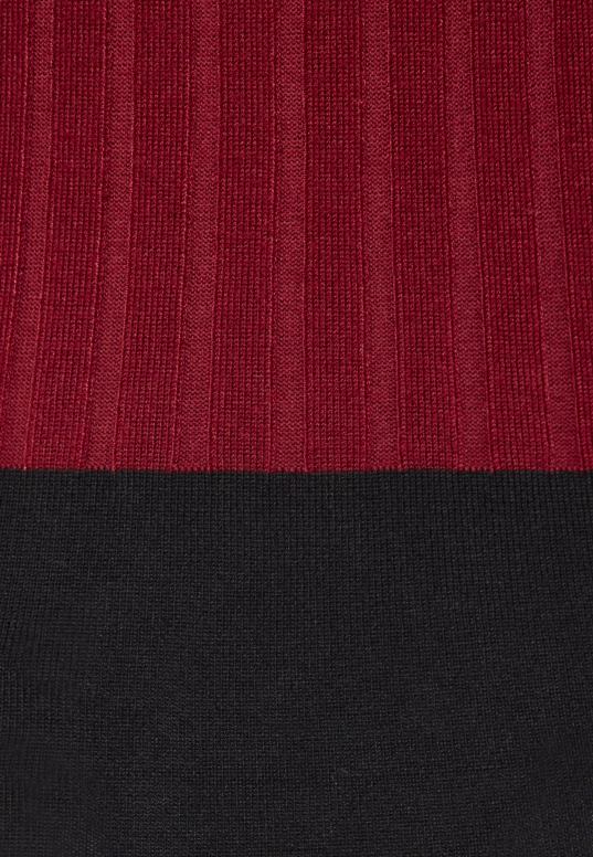 TX2DF217 donne Anna Field crew ausschnitt ripp top bodycon mini vestito a trapezio strickkleid rosso scuro/nero