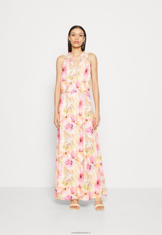 TX2DF223 donne Anna Field abito lungo bianco/rosa