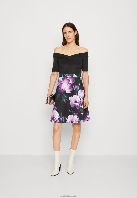 TX2DF71 donne Anna Field abito da cocktail abito da sera nero/viola