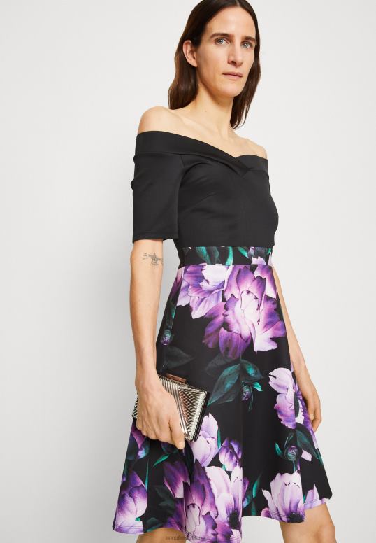 TX2DF71 donne Anna Field abito da cocktail abito da sera nero/viola