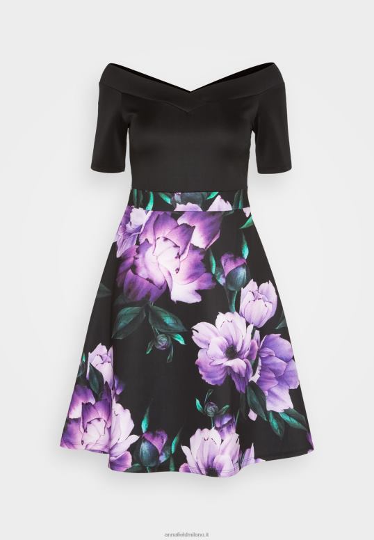TX2DF71 donne Anna Field abito da cocktail abito da sera nero/viola